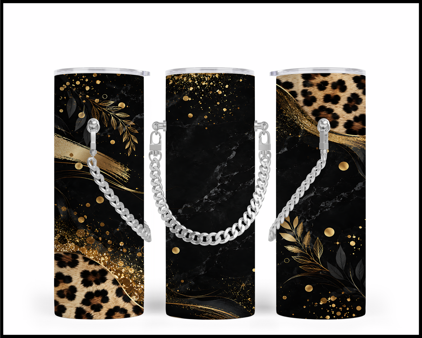 Designer Handbag Inspired Chain Tumbler (3943)