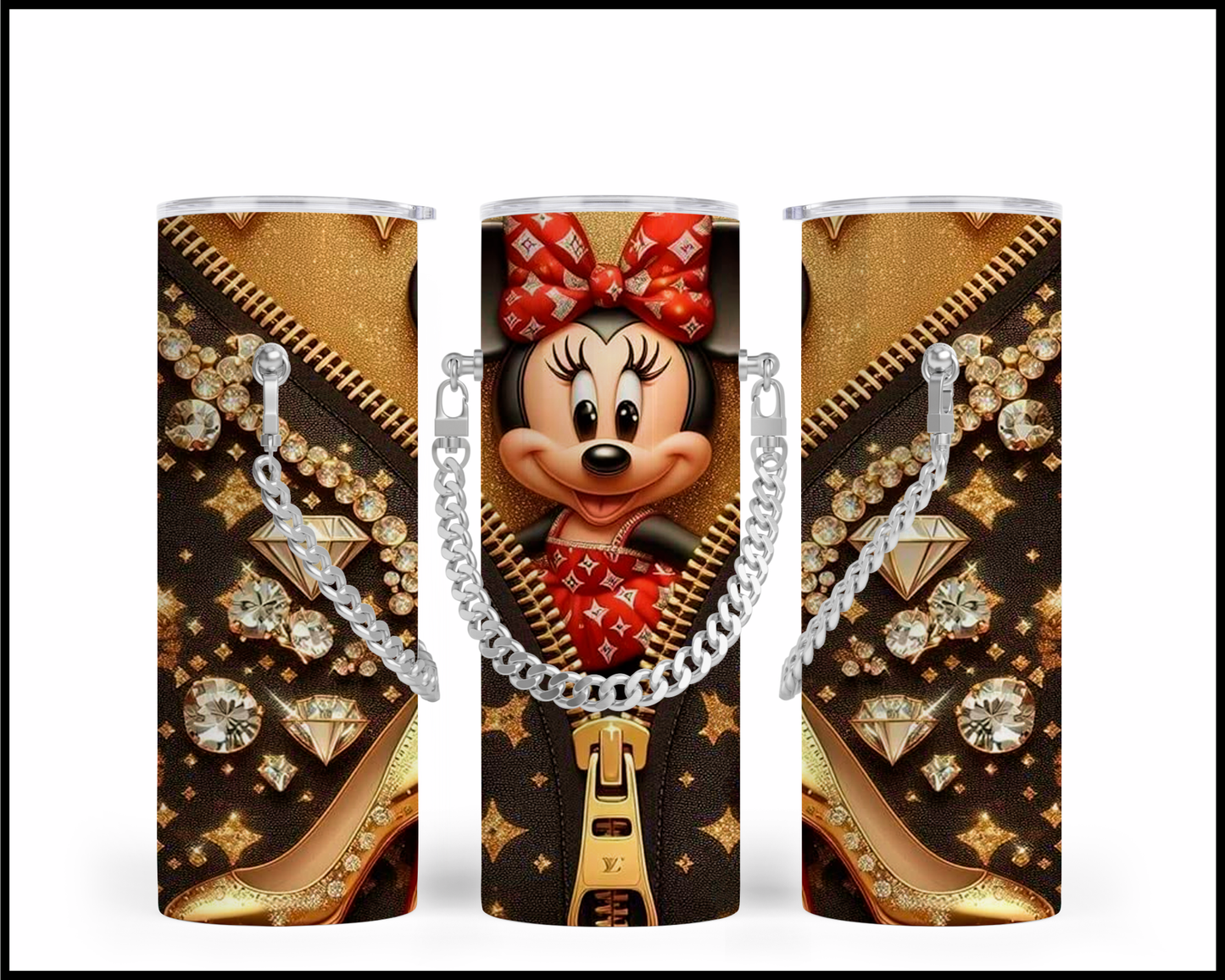 Designer Handbag Inspired Chain Tumbler (4447)