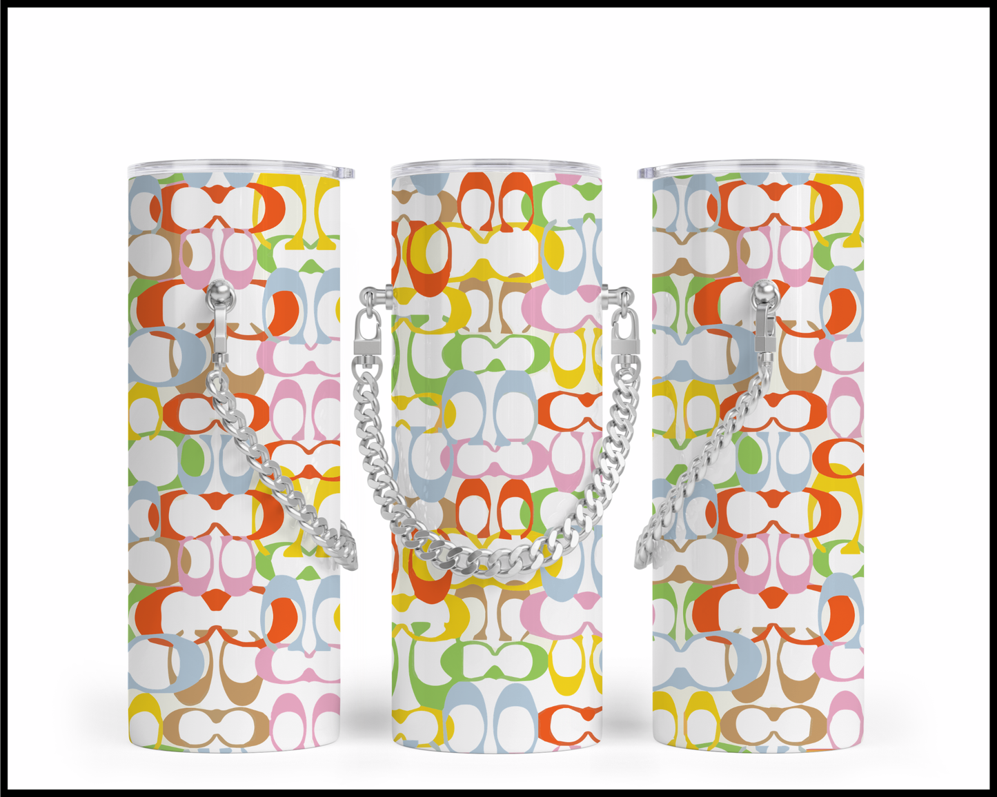 Designer Handbag Inspired Chain Tumbler (238)