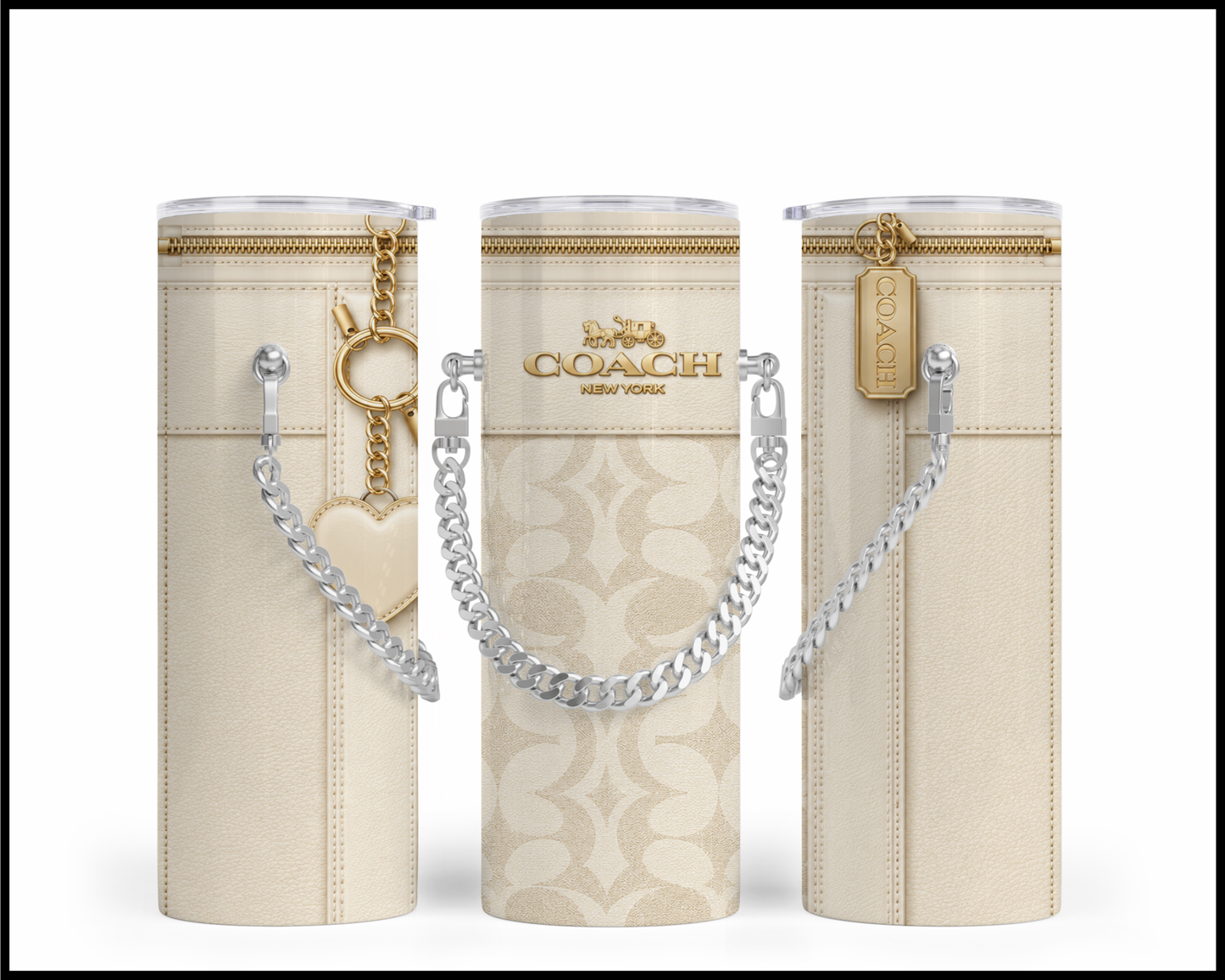 Designer Handbag Inspired Chain Tumbler (356)