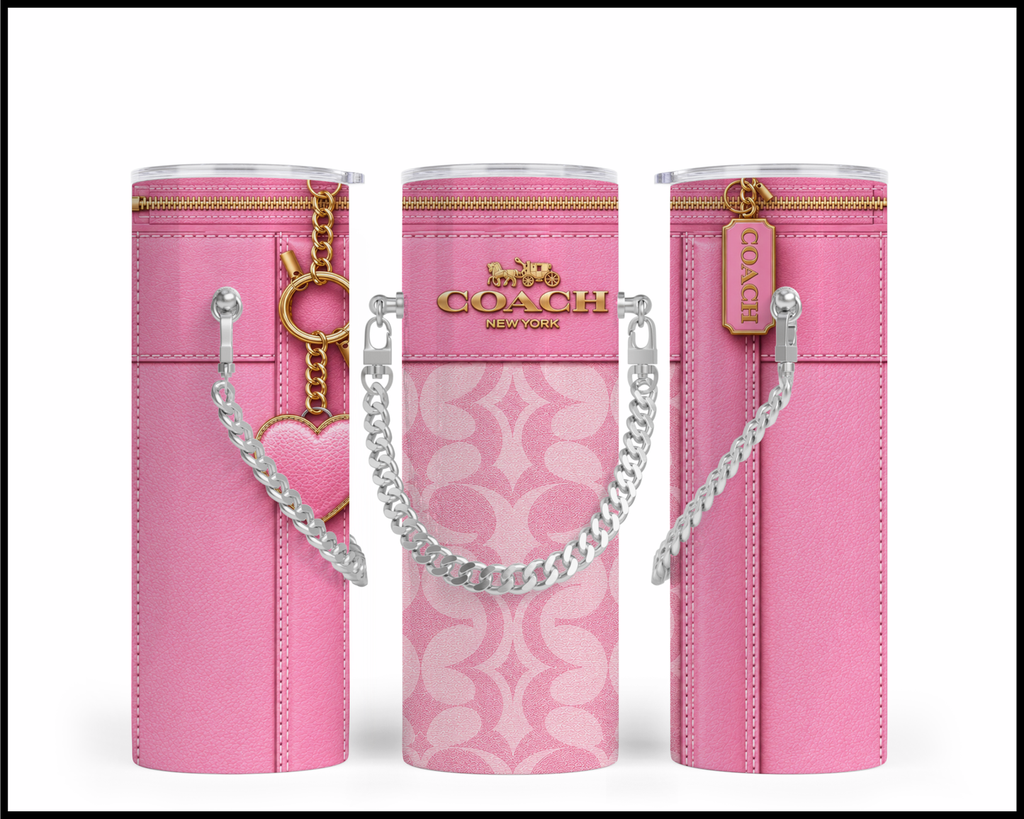 Designer Handbag Inspired Chain Tumbler (356)