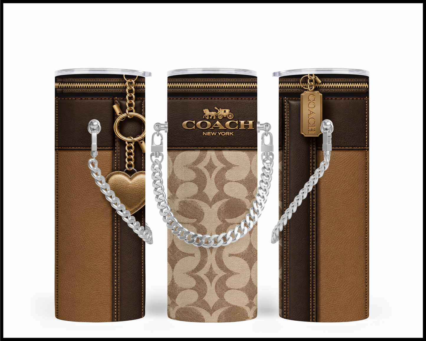 Designer Handbag Inspired Chain Tumbler (356)