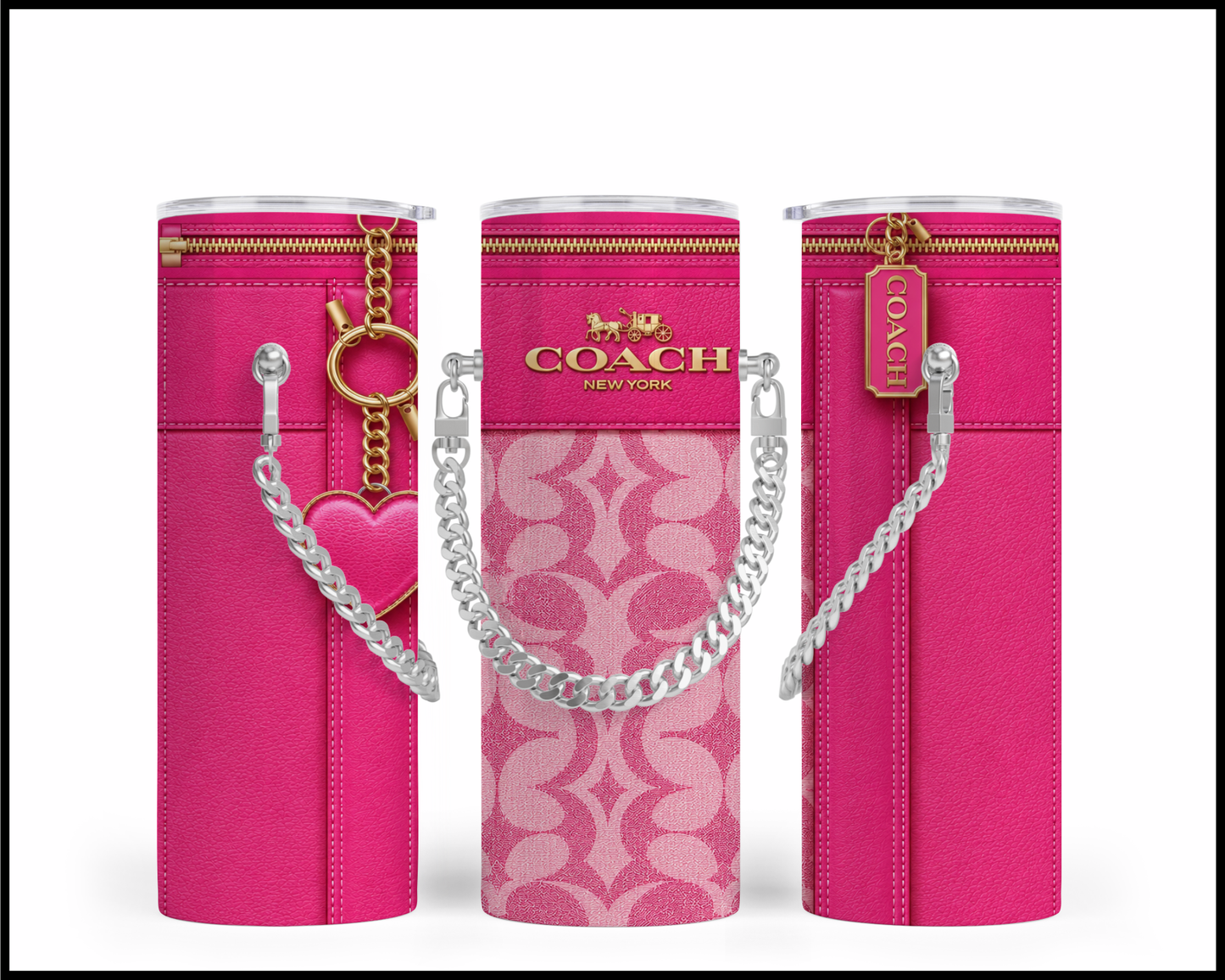 Designer Handbag Inspired Chain Tumbler (356)
