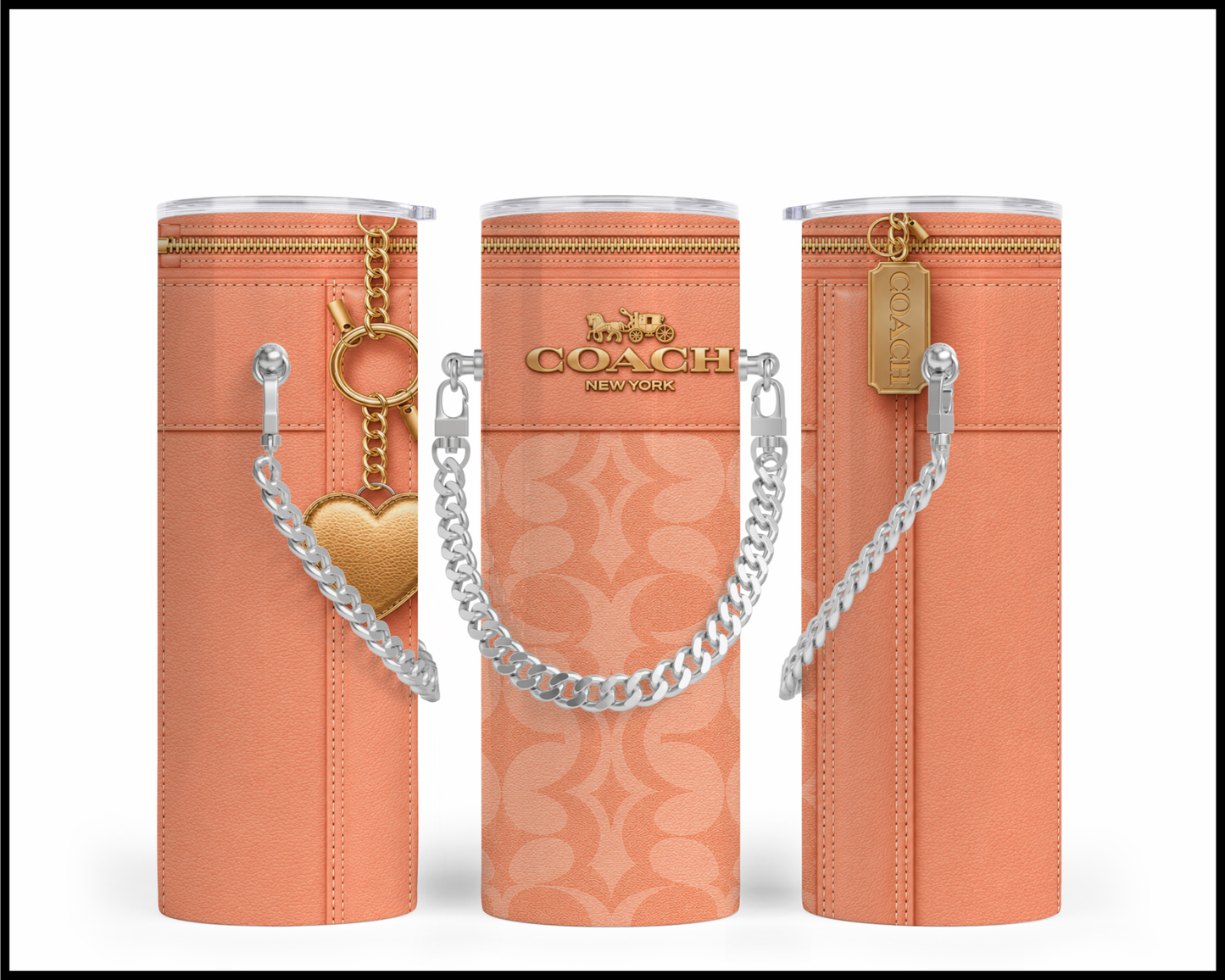 Designer Handbag Inspired Chain Tumbler (356)
