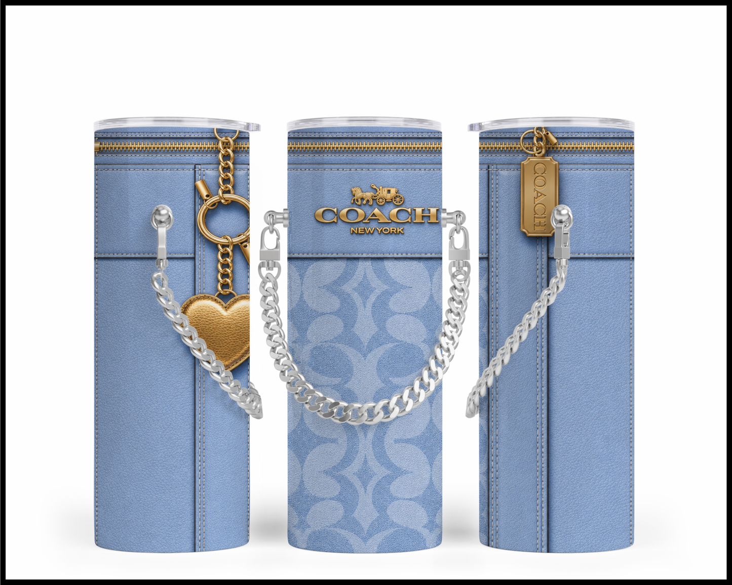 Designer Handbag Inspired Chain Tumbler (356)