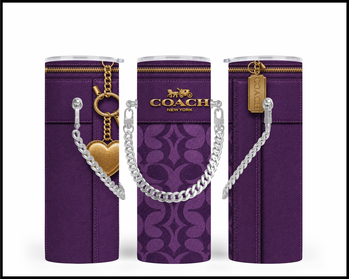 Designer Handbag Inspired Chain Tumbler (356)