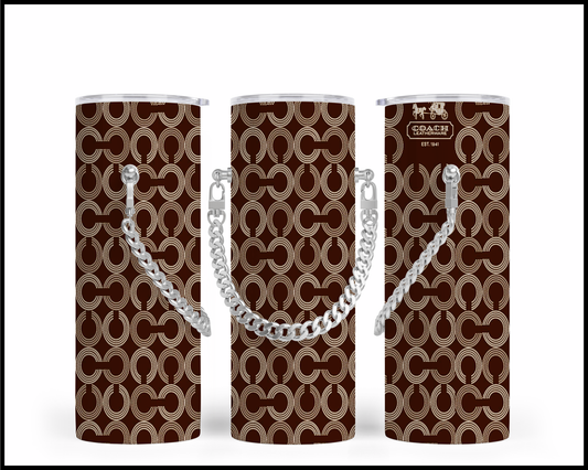 Designer Handbag Inspired Chain Tumbler (239)