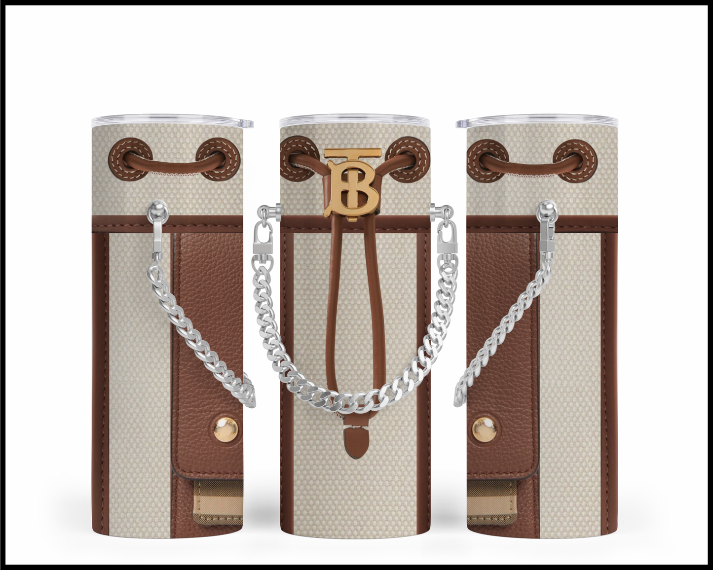 Designer Handbag Inspired Chain Tumbler (003)