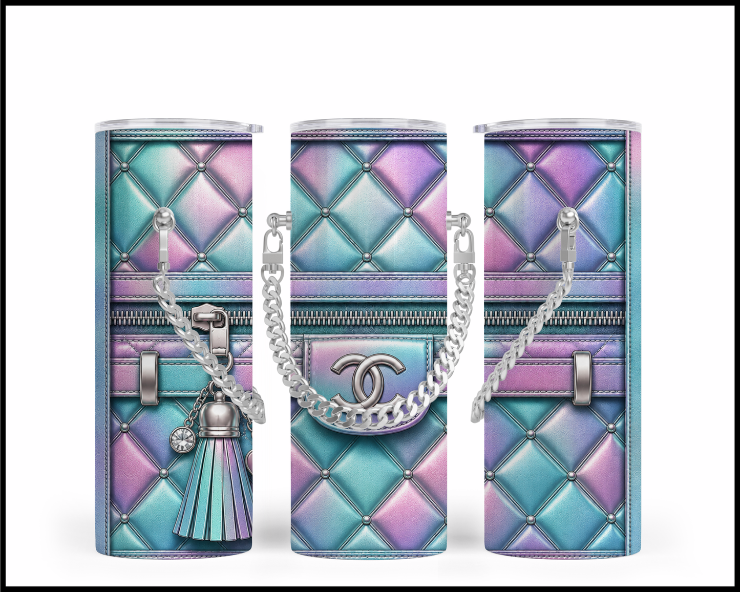 Designer Handbag Inspired Chain Tumbler (037)