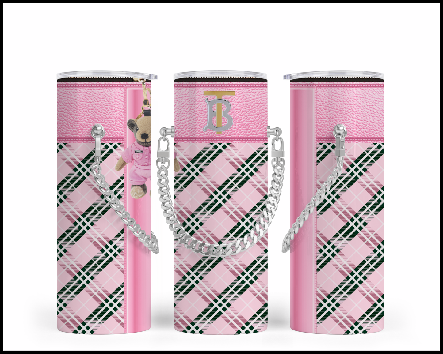 Designer Handbag Inspired Chain Tumbler (006)