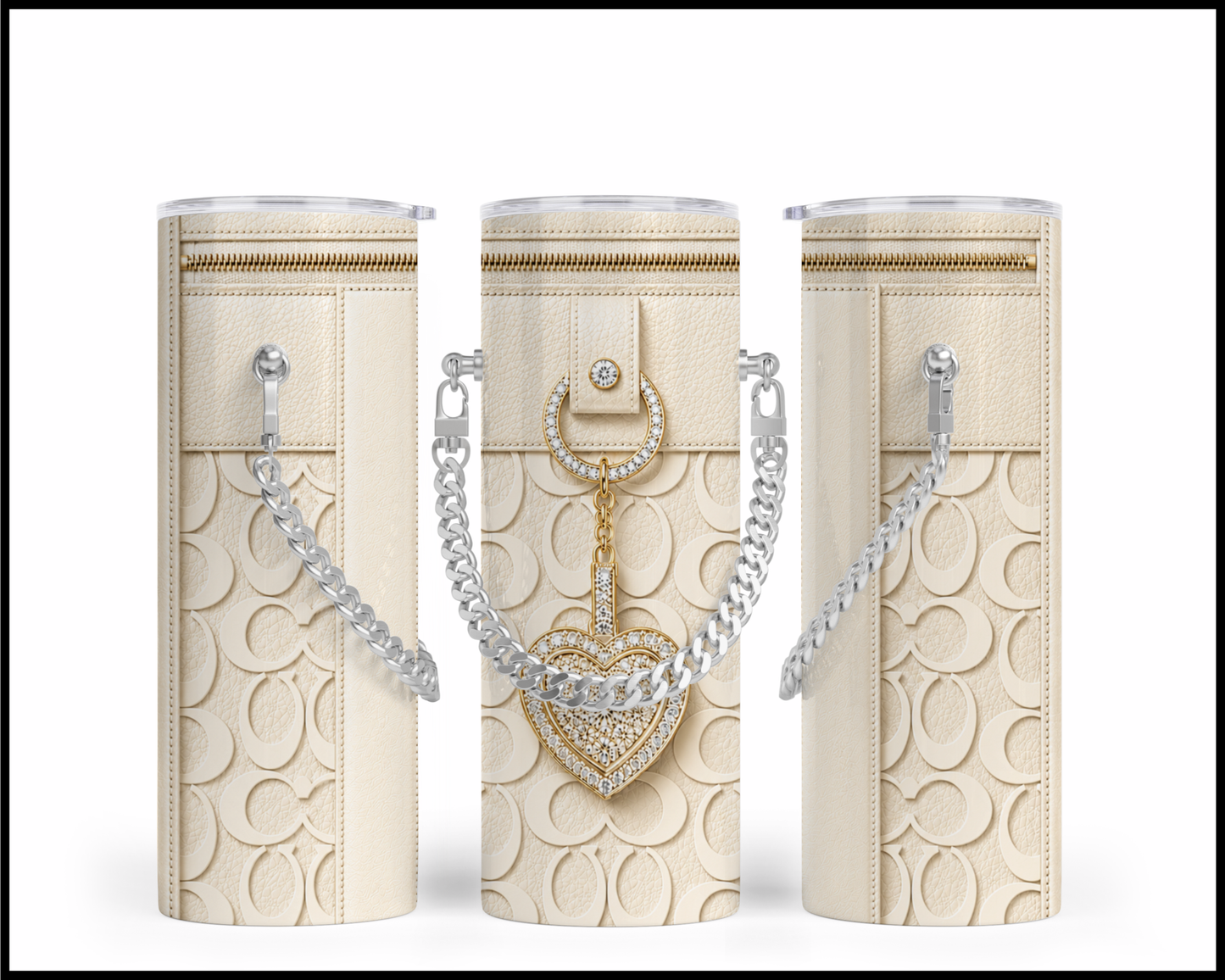Designer Handbag Inspired Chain Tumbler (311)