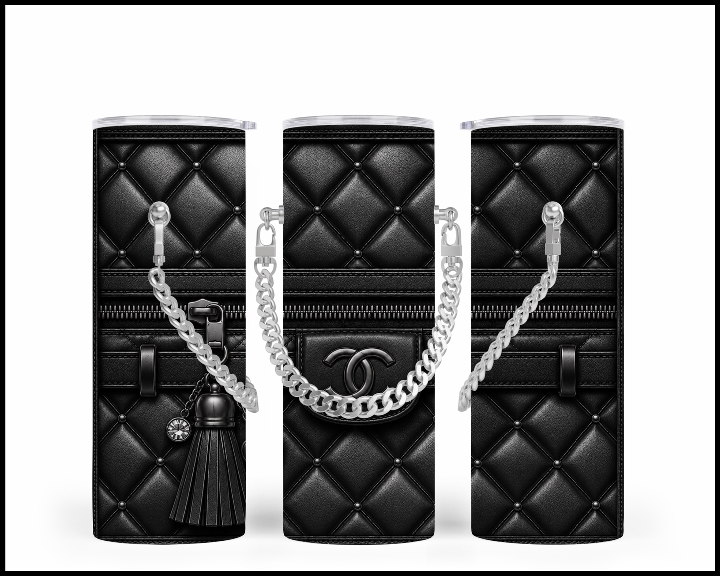 Designer Handbag Inspired Chain Tumbler (037)