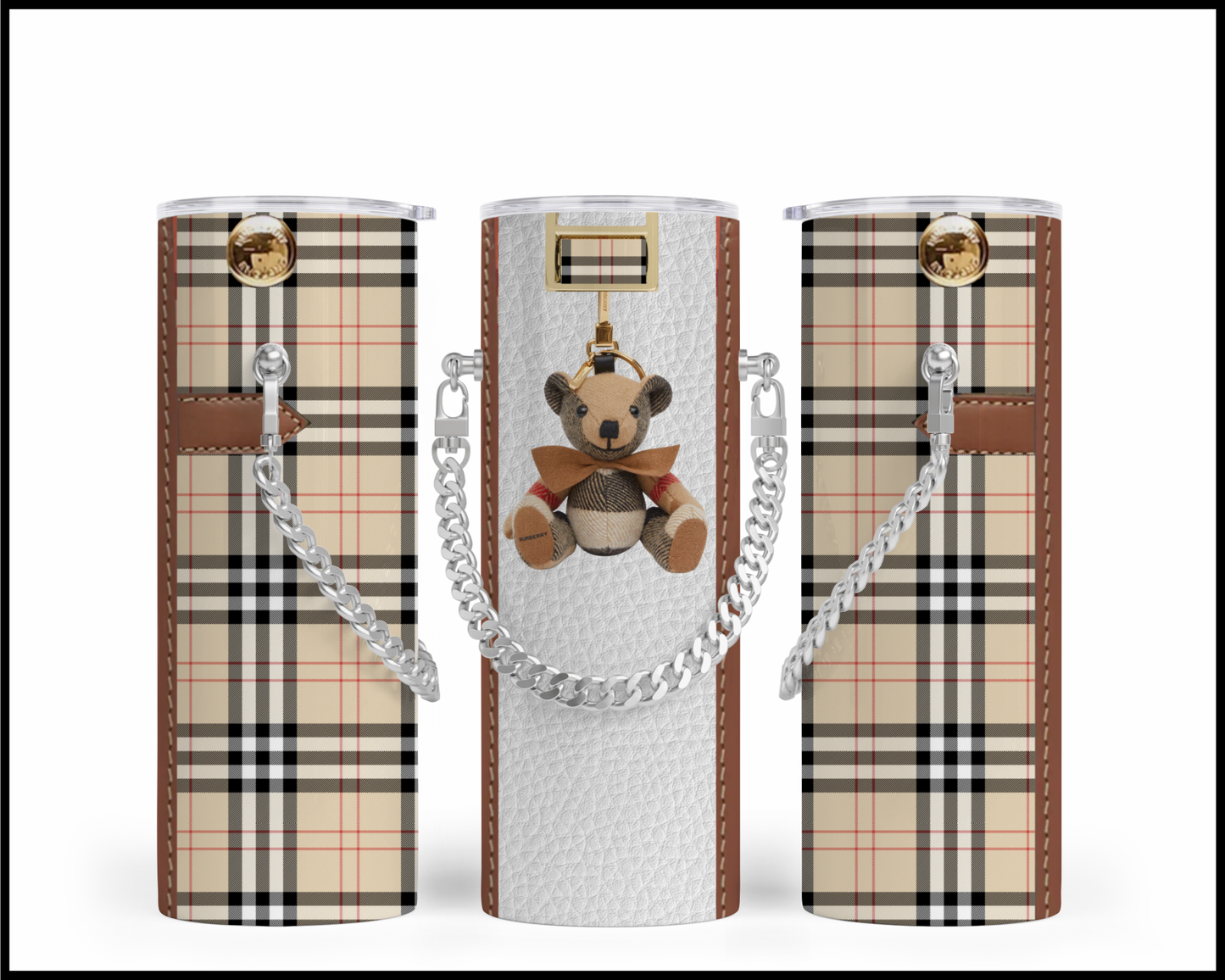 Designer Handbag Inspired Chain Tumbler (006)