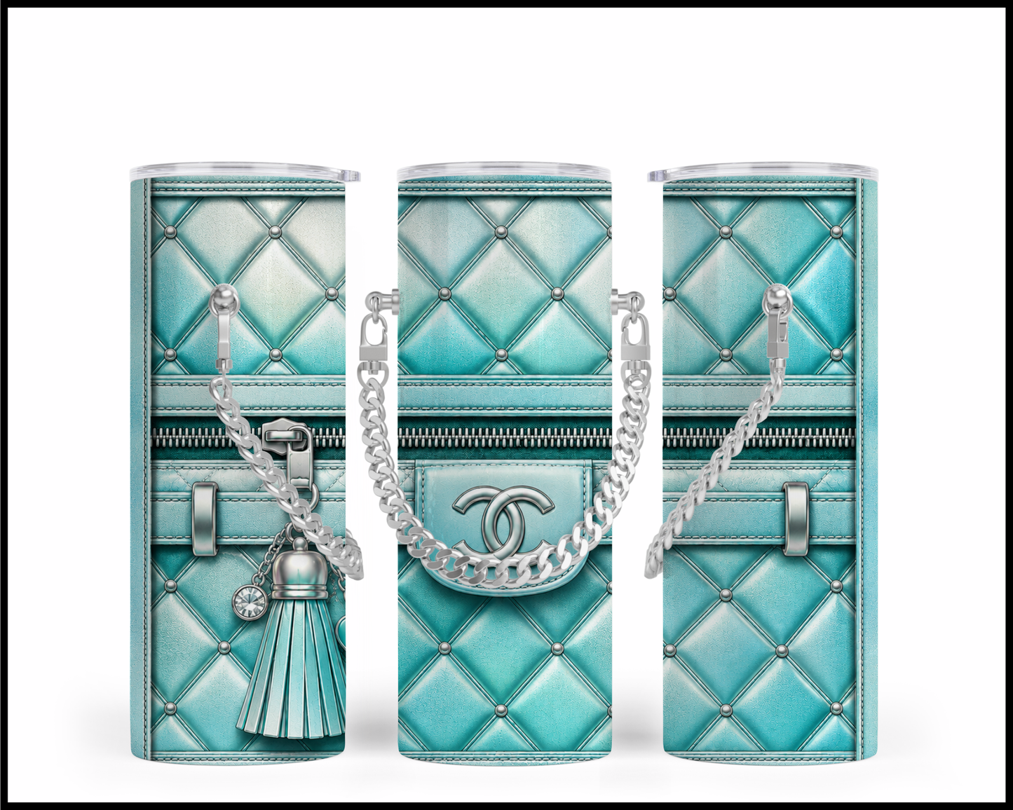 Designer Handbag Inspired Chain Tumbler (037)
