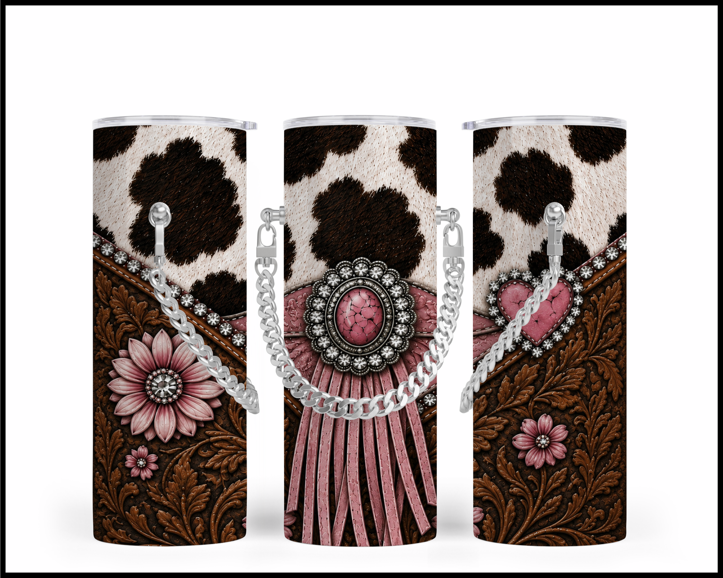 Designer Handbag Inspired Chain Tumbler (4441)