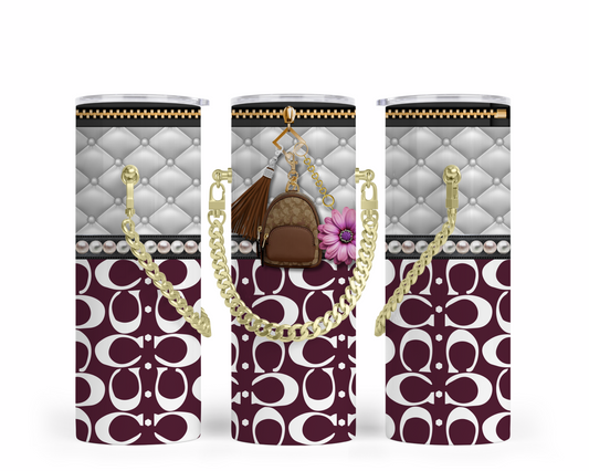 Coach Handbag Inspired Chain Tumbler (020)