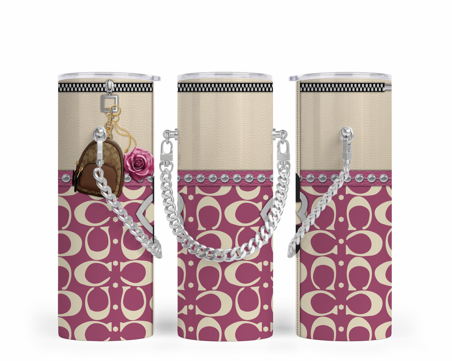 Coach Handbag Inspired Chain Tumbler (022)