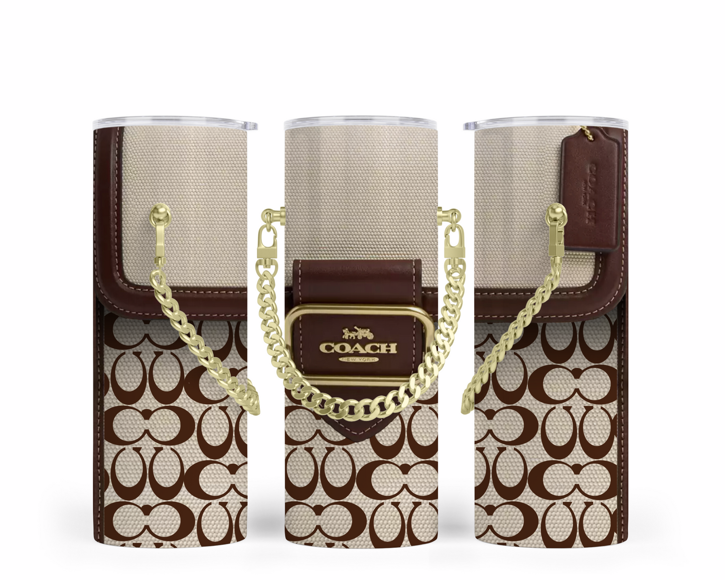 Coach Handbag Inspired Chain Tumbler (048)