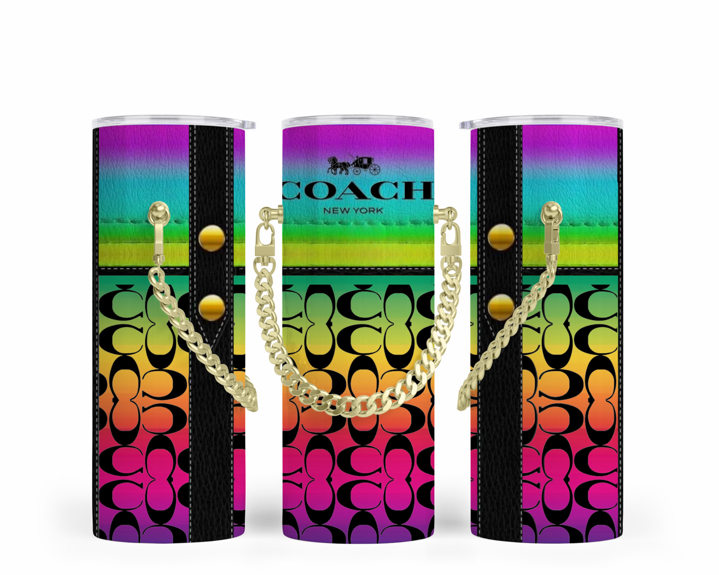 Coach Handbag Inspired Chain Tumbler (054)