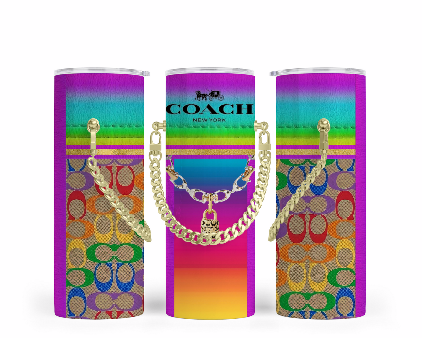 Coach Handbag Inspired Chain Tumbler (055)