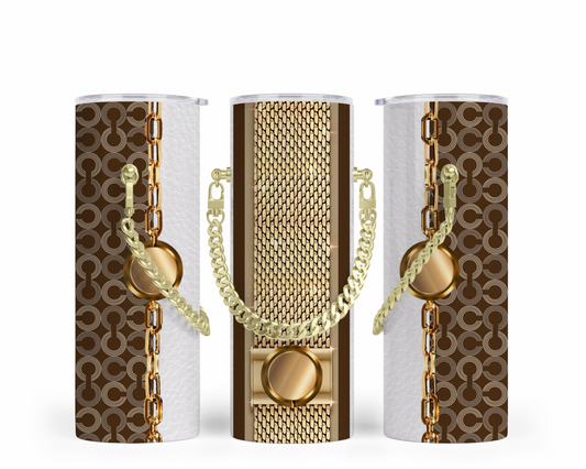 Coach Handbag Inspired Chain Tumbler (072)