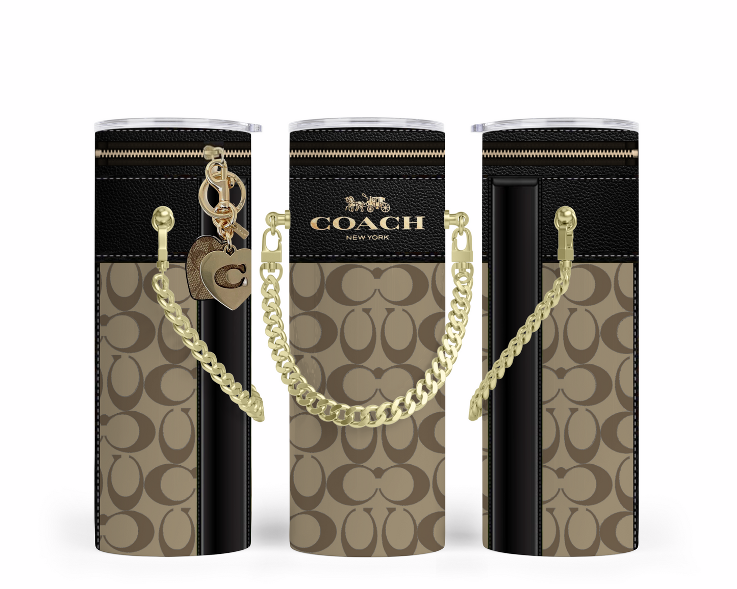 Coach Handbag Inspired Chain Tumbler (093)