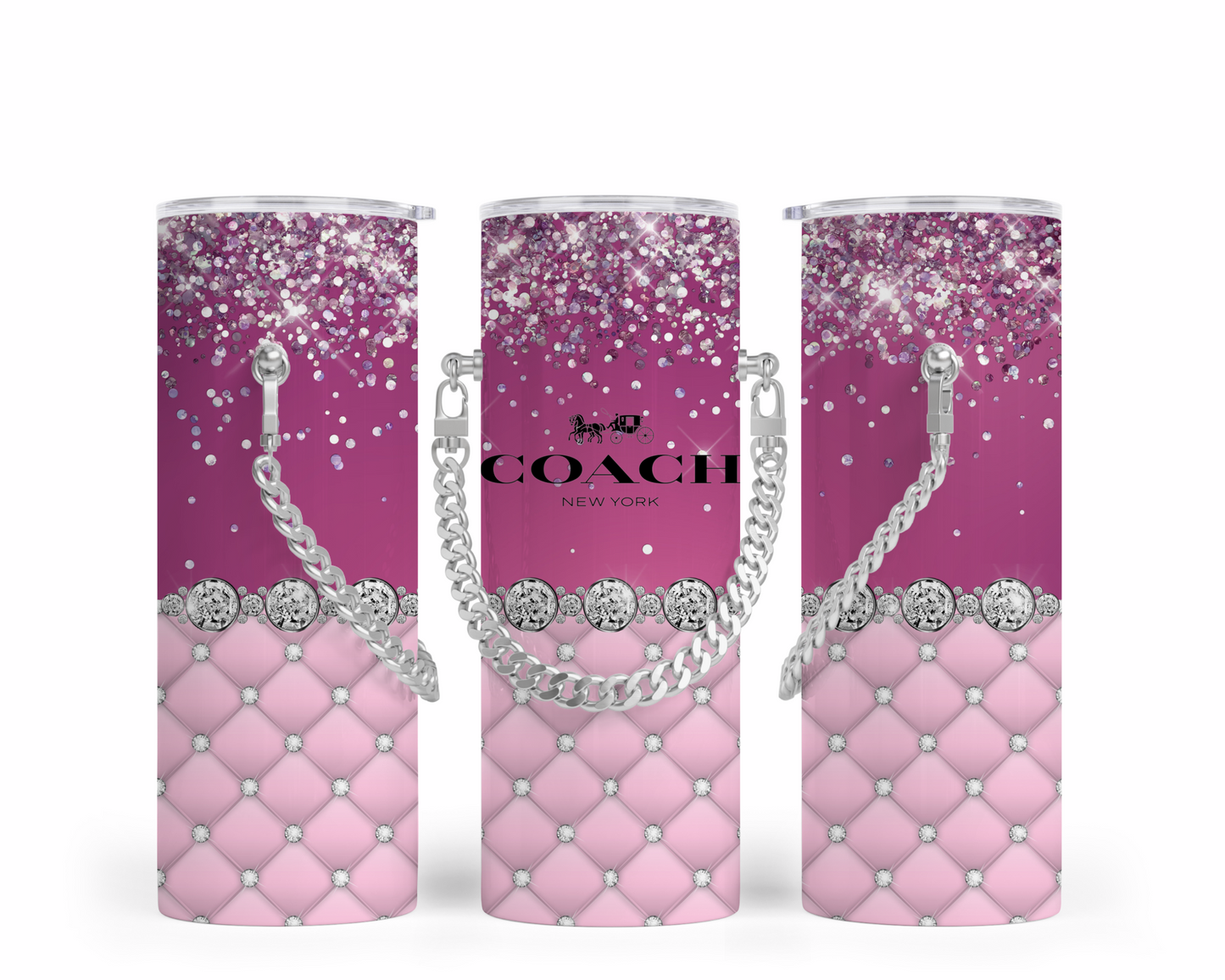 Coach Handbag Inspired Chain Tumbler (117)