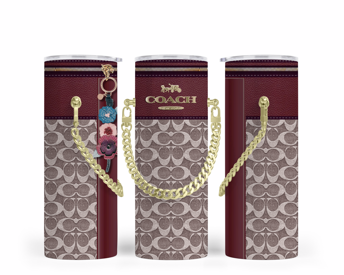 Coach Handbag Inspired Chain Tumbler (163)