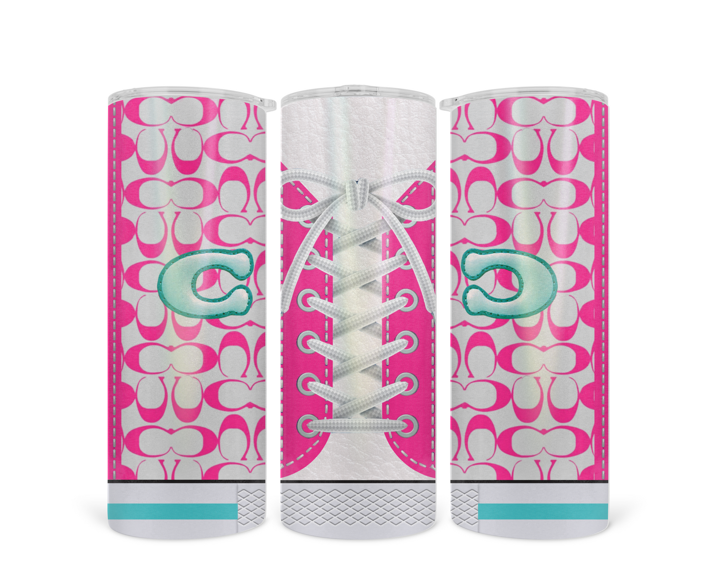 Coach Inspired Aqua & Hot Pink (Shoe Inspired Tumbler)