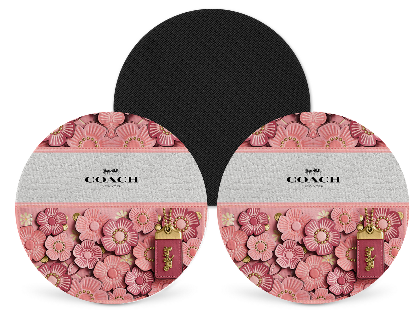 Coach Inspired Neoprene Drink Coaster x2 (060)