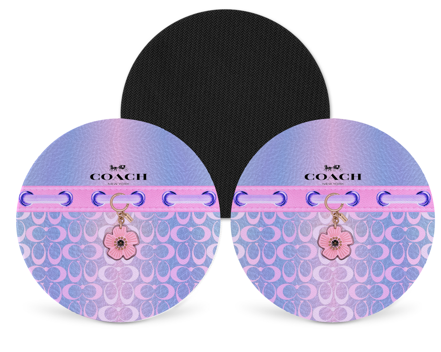 Coach Inspired Neoprene Drink Coaster x2 (050)