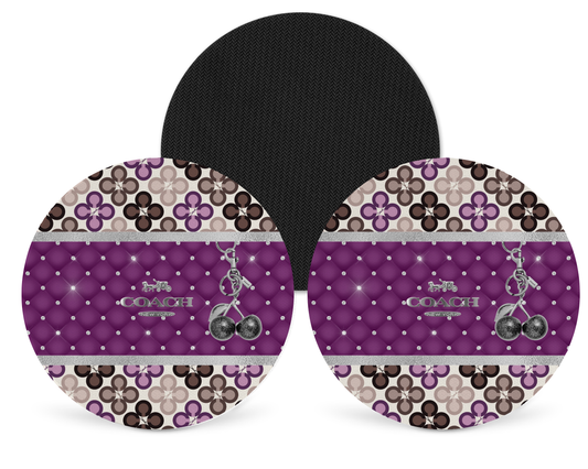 Coach Inspired Neoprene Drink Coaster x2 (121)