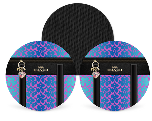 Coach Inspired Neoprene Drink Coaster x2 (061)