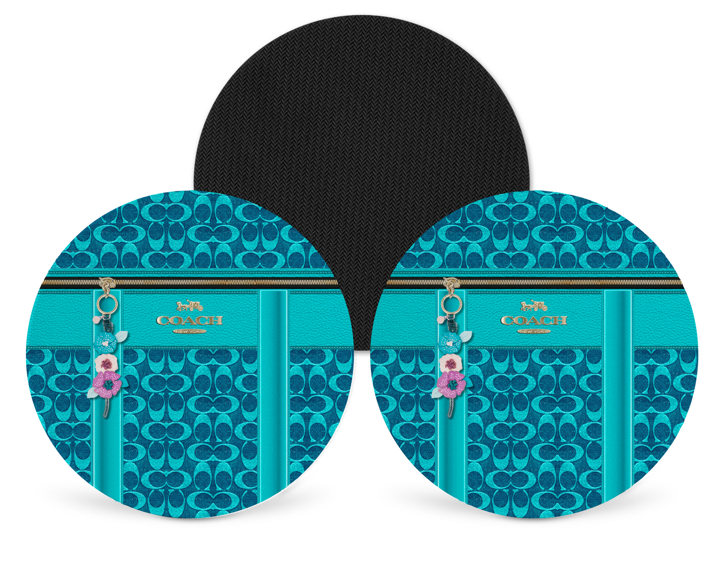 Coach Inspired Neoprene Drink Coaster x2 (162)