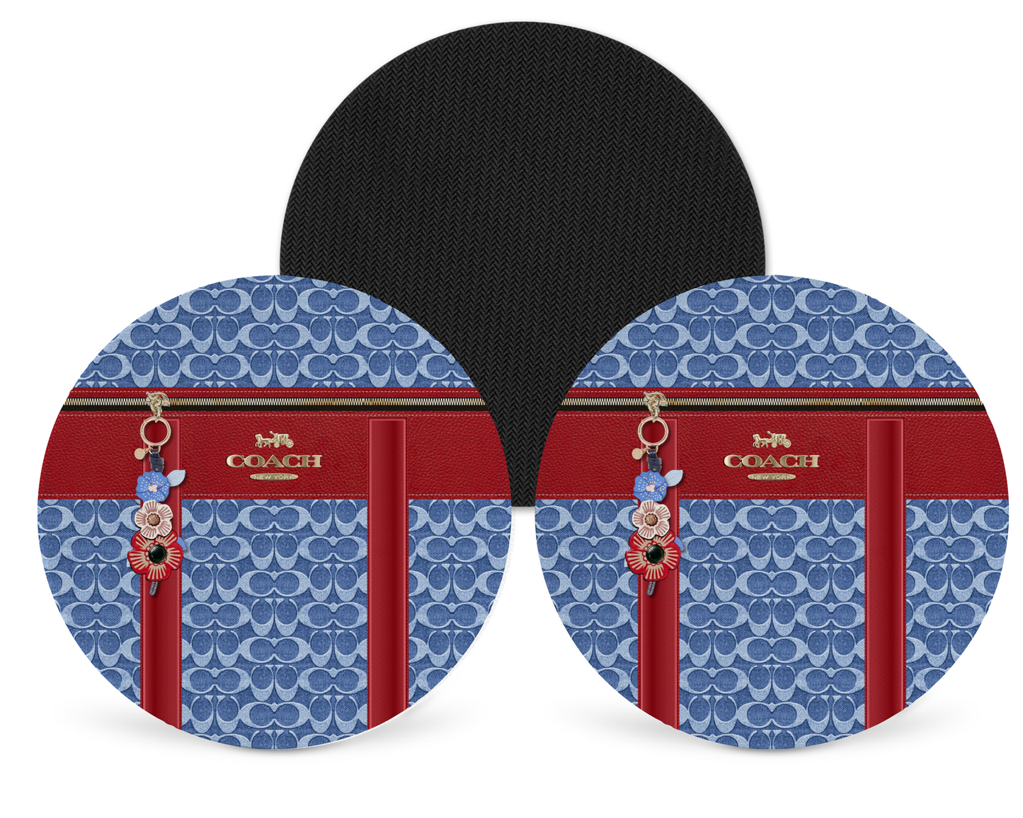 Coach Inspired Neoprene Drink Coaster x2 (052)