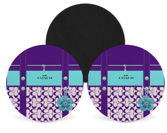 Coach Inspired Neoprene Drink Coaster x2 (120)