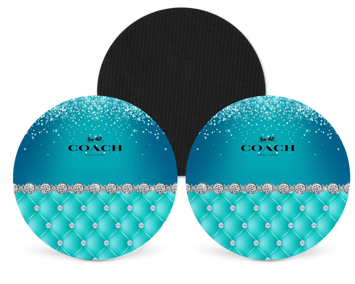 Coach Inspired Neoprene Drink Coaster x2 (119)