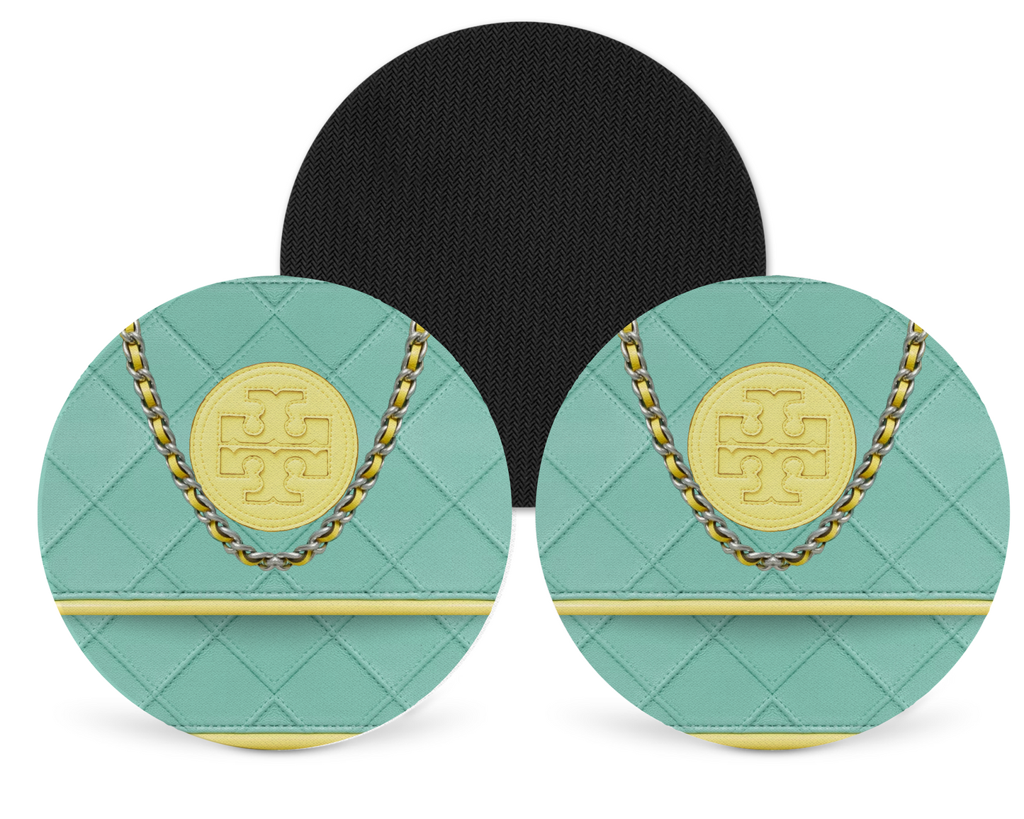 Tory Burch Inspired Neoprene Drink Coaster x2 (002)