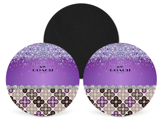 Coach Inspired Neoprene Drink Coaster x2 (118)