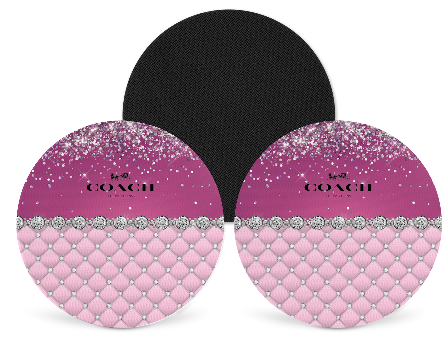 Coach Inspired Neoprene Drink Coaster x2 (117)