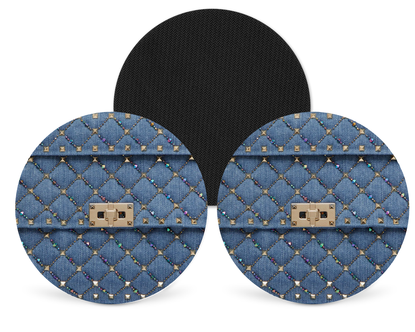 Denim Inspired Neoprene Drink Coaster x2 (004)