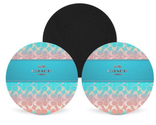 Coach Inspired Neoprene Drink Coaster x2 (112)