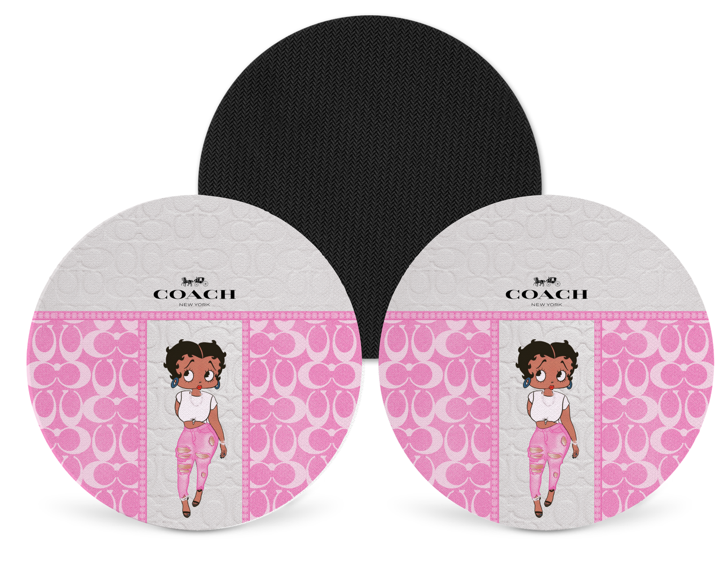 Coach Inspired Neoprene Drink Coaster x2 (129)