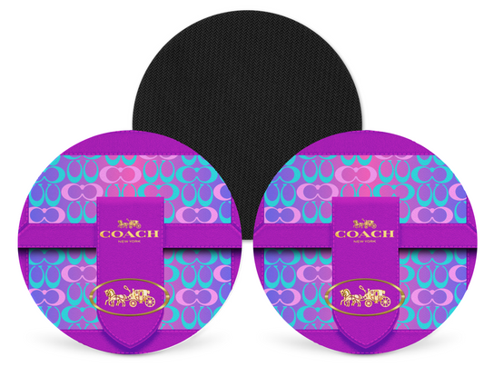 Coach Inspired Neoprene Drink Coaster x2 (089)