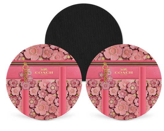 Coach Inspired Neoprene Drink Coaster x2 (049)