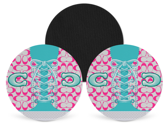 Coach Inspired Neoprene Drink Coaster x2 (168)