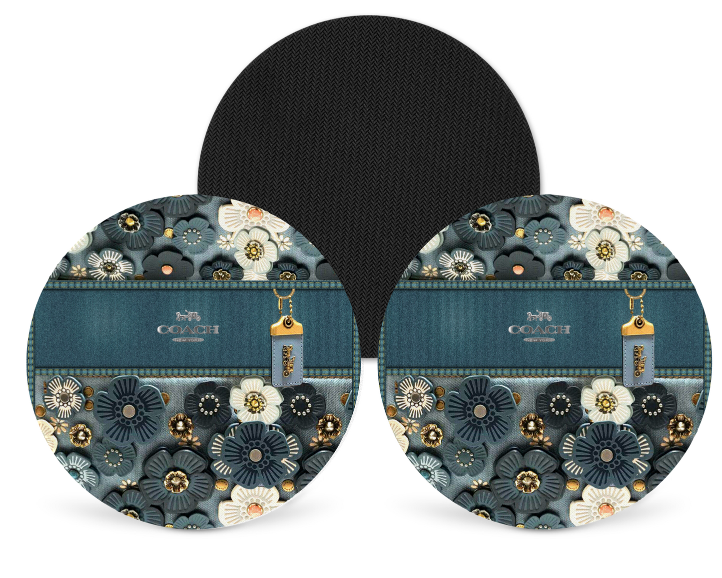 Coach Inspired Neoprene Drink Coaster x2 (109)