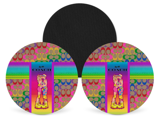 Coach Inspired Neoprene Drink Coaster x2 (128)