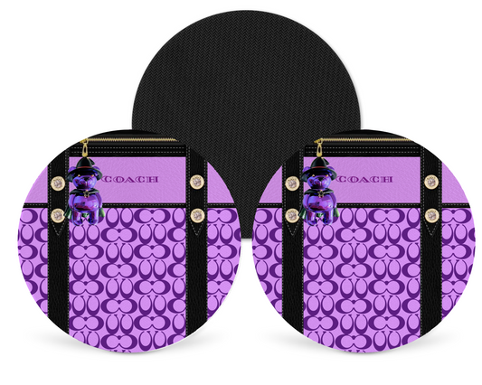 Coach Inspired Neoprene Drink Coaster x2 (084)