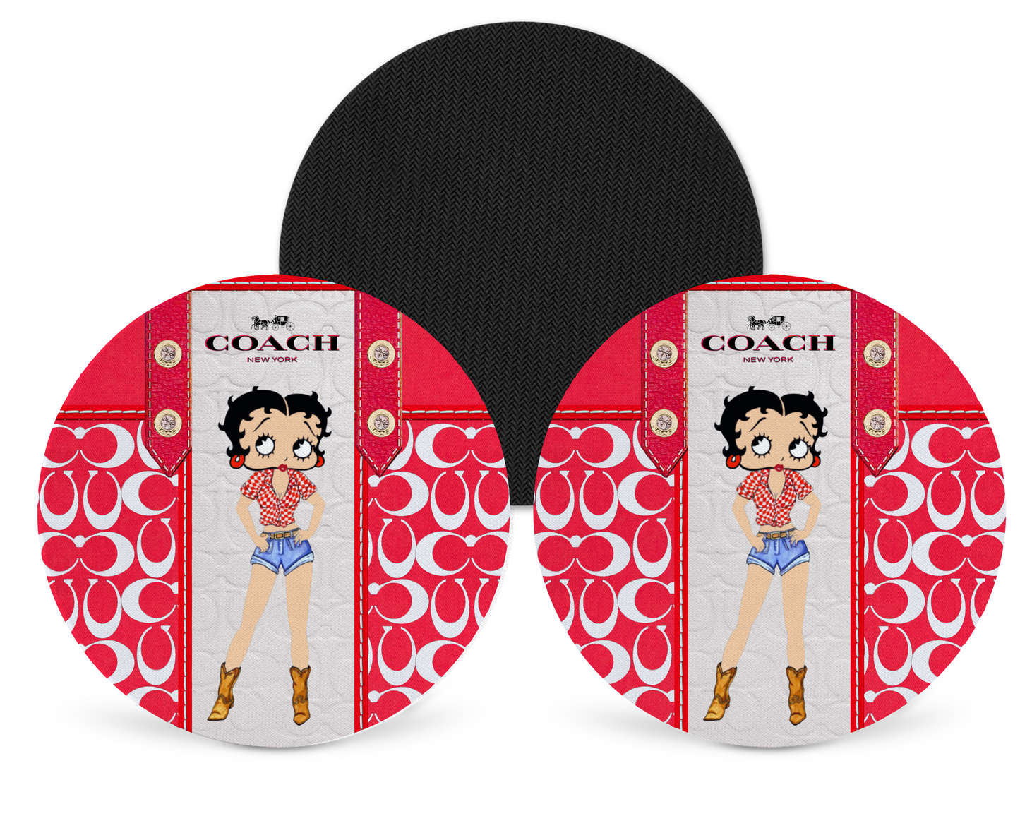 Coach Inspired Neoprene Drink Coaster x2 (079)